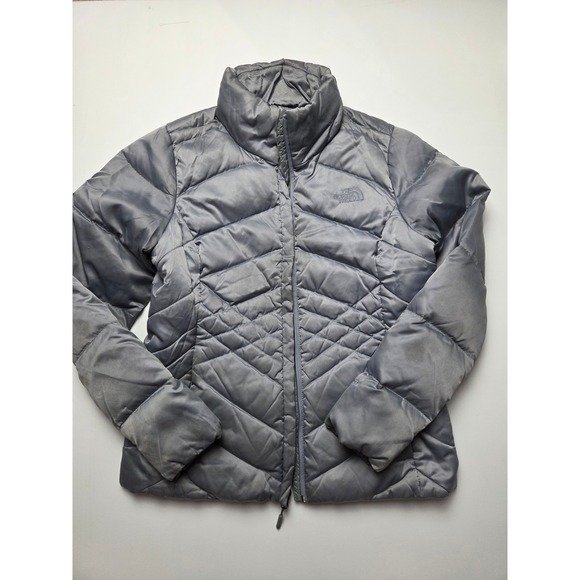 The North Face Women's Aconcagua Down Jacket Size Medium Winter Fall Gray Silver